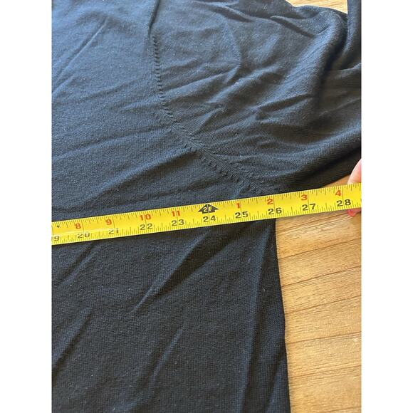 BROOKS BROTHERS Black XXL 100% Extra Fine Italian Merino Wool Sweater Mock Neck - Picture 7 of 9